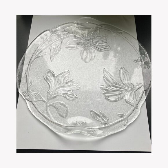 Vintage 90s Cake Platter 12 1/2 Inches Curved Edge - Picture 1 of 7
